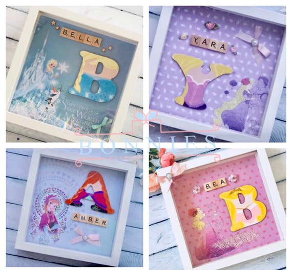 Disney Princess Themed Name Frame I Personalised Name Frame I Nursery I Princess Themed Decor I Baby Girl Nursery Decor Princess Decor