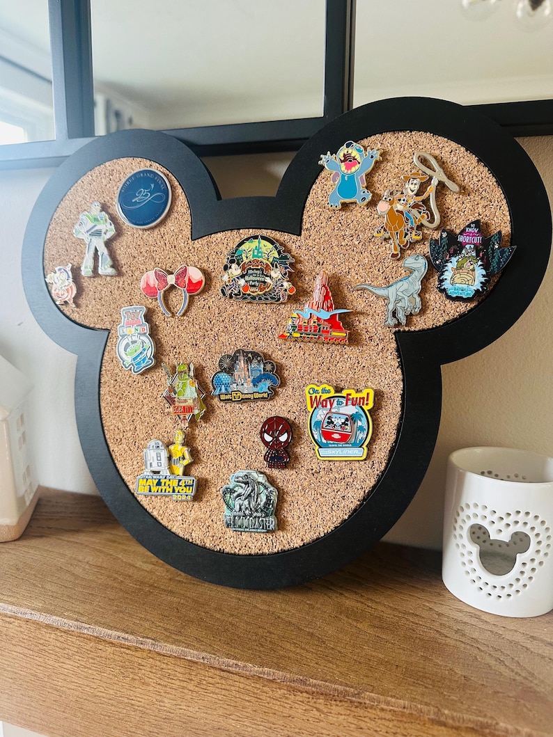 Mickey Mouse Wooden Pinboard, Disney Cork Board for Pins and Badge. - Etsy