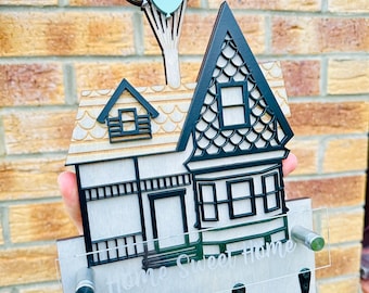 UP House Wooden Key Holder: Pixar Inspired Home Decor