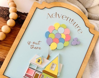 Adventure Awaits Sign: UP Movie Inspired Carl and Ellie Decor