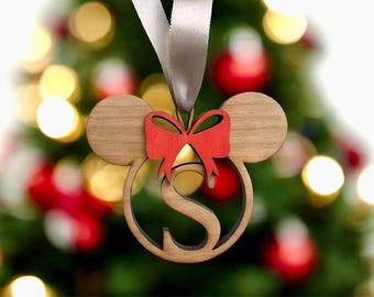 Minnie bow Initial letter Christmas Tree decoration