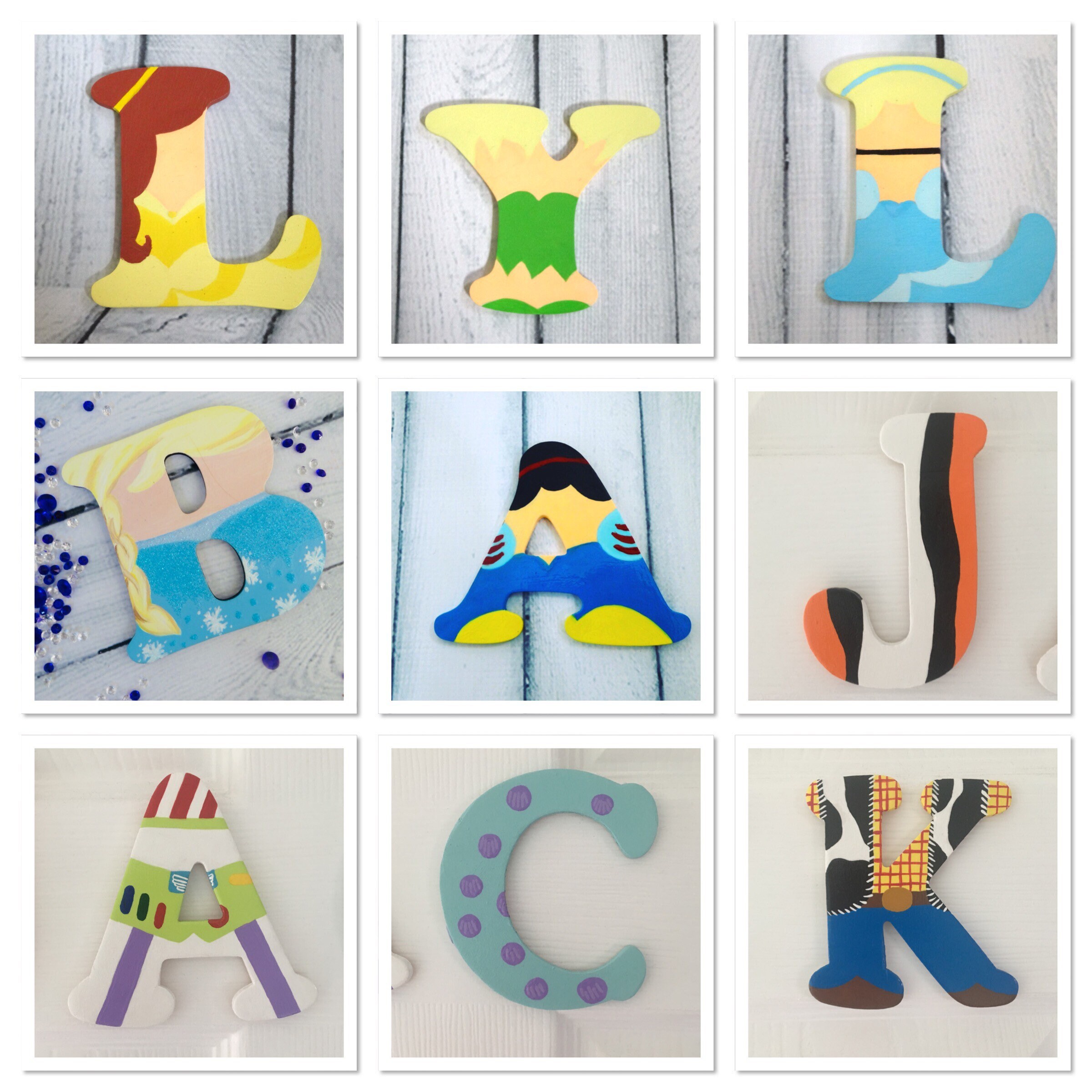 disney character letters disney princess wooden letters etsy