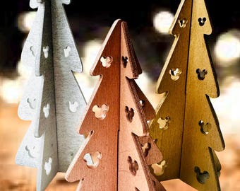 Decorative Wooden Christmas Mickey Trees
