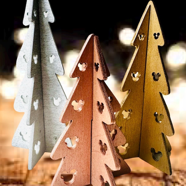 Decorative Wooden Christmas Mickey Trees