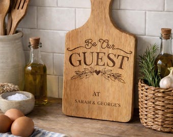 Be Our Guest personalised chopping board, couples gift, home gift
