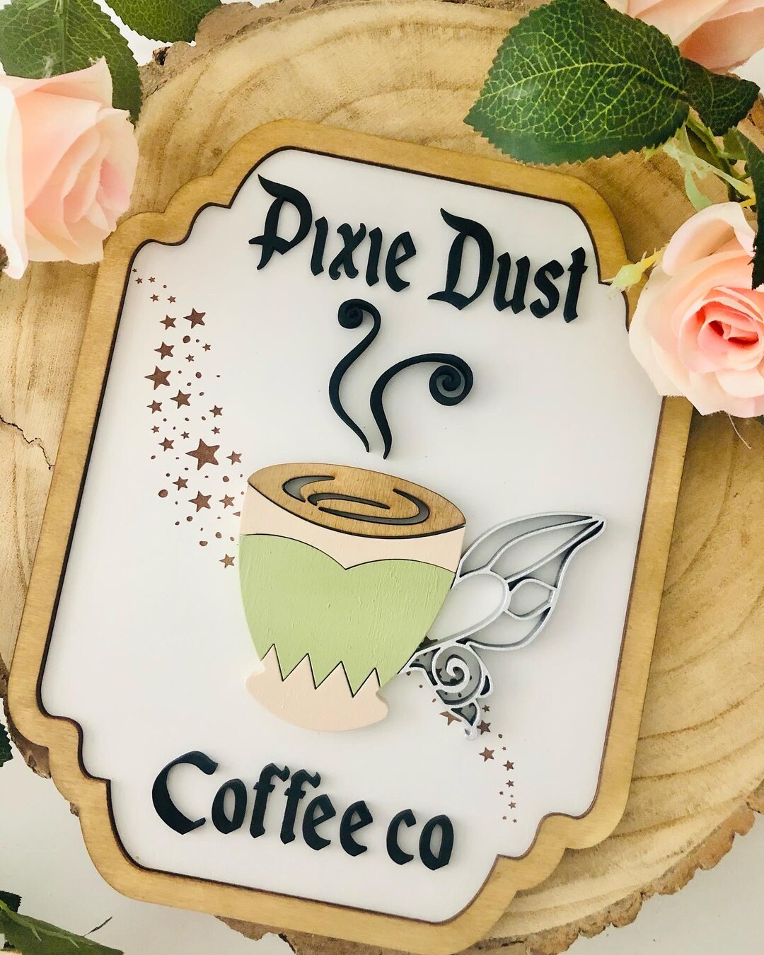 Pixie Dust Coffee Co Tea Sign, Tinkerbell Home Decor, Peter Pan, Disney ...