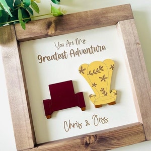 You Are My Greatest Adventure UP Movie Inspired Solid Wood Sign, PIXAR UP, Carl and Ellie Decor, Up home decor, Disney Hone Decor