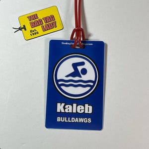 Personalized Swim Bag Tag: Swimmer Name, Team Name image 9