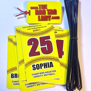 Personalized Softball Bag Tag: Jersey Number, Player Name, Team Color image 9
