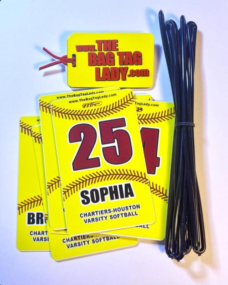 Personalized Softball Bag Tag: Jersey Number, Player Name, Team Color image 9
