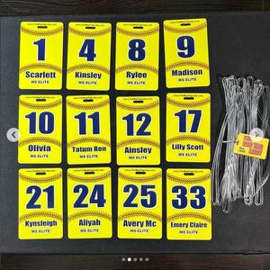 Personalized Softball Bag Tag: Jersey Number, Player Name, Team Color image 6