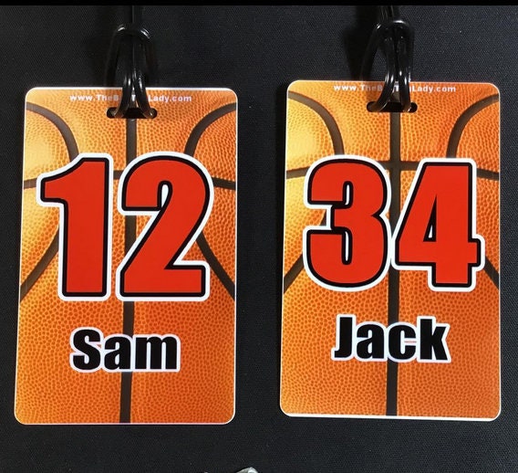 BASKETBALL Bag Tag Personalized Full Color PVC Durable Etsy