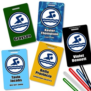 Personalized Swim Bag Tag: Swimmer Name, Team Name image 8
