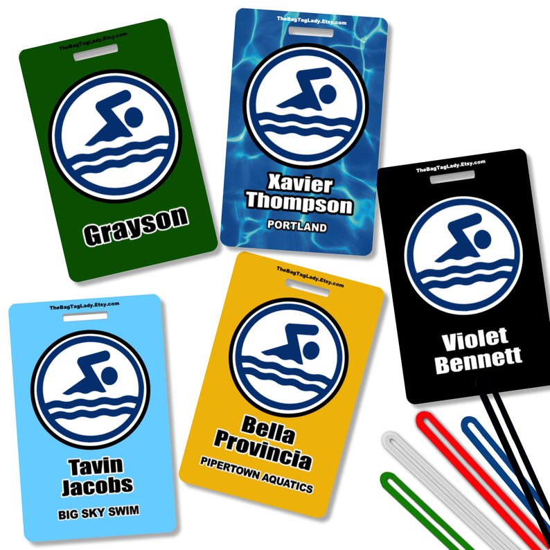 Personalized Swim Bag Tag: Swimmer Name, Team Name image 8