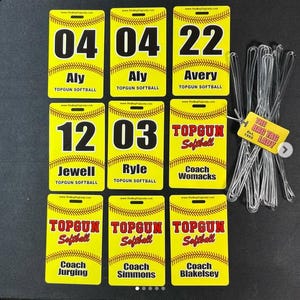 Personalized Softball Bag Tag: Jersey Number, Player Name, Team Color image 8