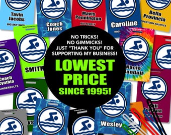 Personalized Swim Bag Tag: Swimmer Name, Team Name