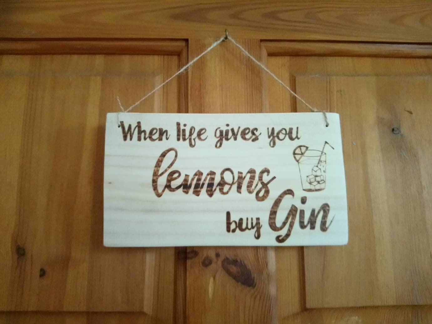 Gin Lovers Gift Housewarming Gift Wooden Sign Rustic Sign Etsy