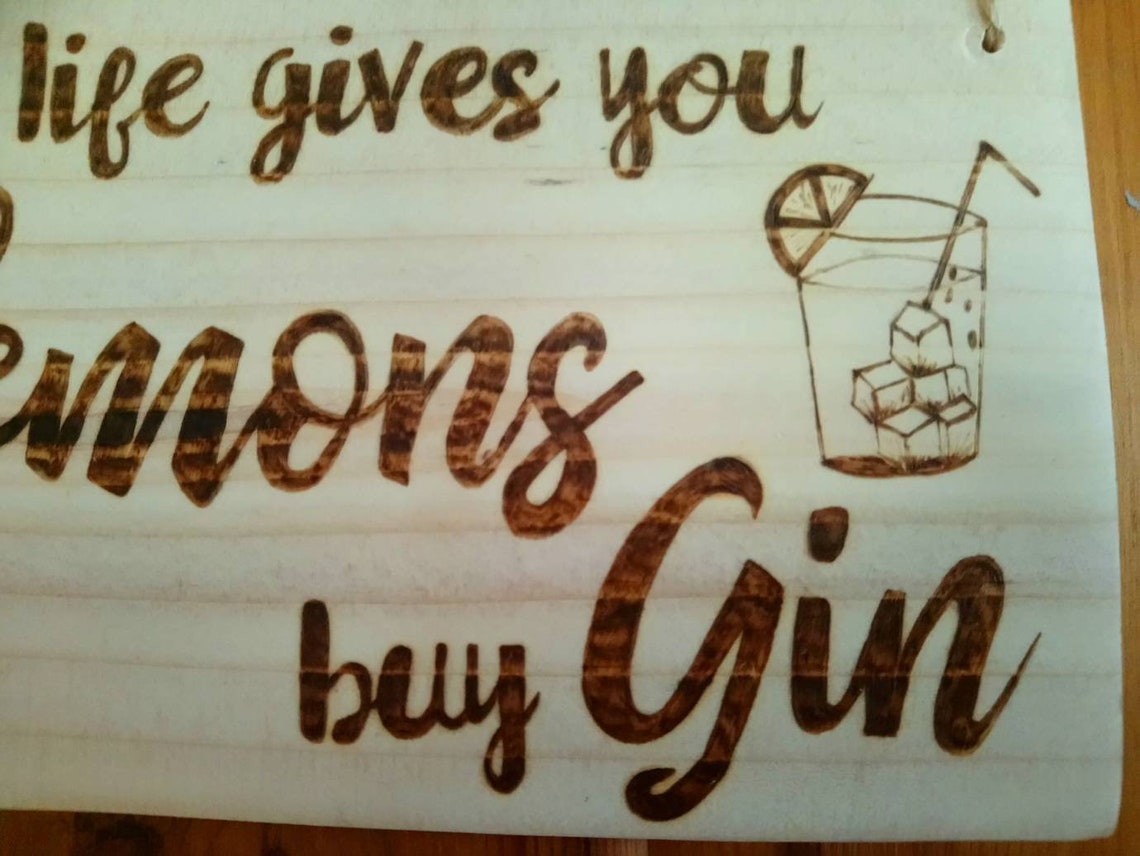Gin Lovers Gift Housewarming Gift Wooden Sign Rustic Sign Etsy