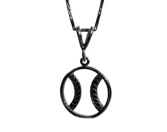 Baseball Zen Sterling Silver Necklace