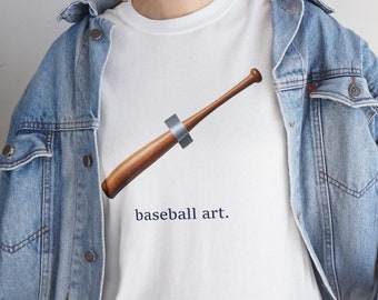 Baseball Art Funny Shirt - Great Sports Gift - White T-Shirt!
