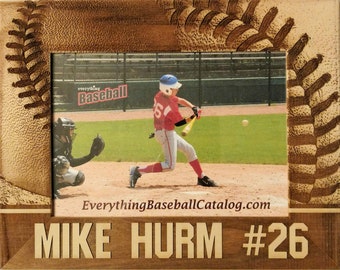 Name and Number Personalized Baseball Wooden Photo Frame