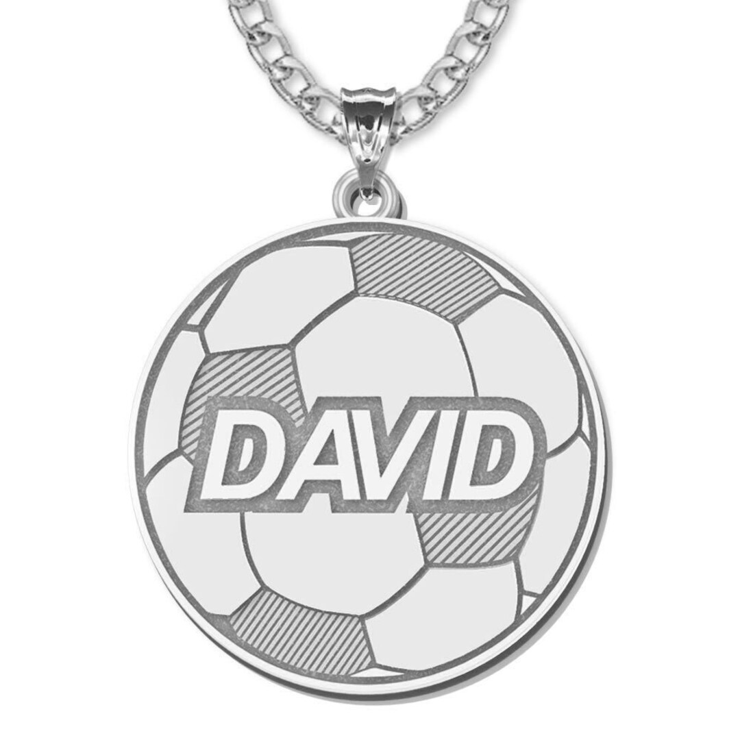 Customized Soccer Ball With Name Pendant Sterling Silver Etsy