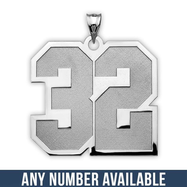 Sports Number Charm / Pendant Sterling Silver Etsy