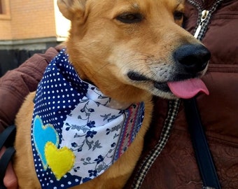 Dog bandana pet bandana dog gift Pet Clothing Ukraine symbol Triangular pet accessories dog neckwear  gift wrap