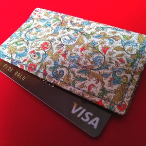 Porte-cartes de crédit fait main, pièce d’identité et couverture de carte d’étudiant, porte-cartes sanitaires en cuir écologique, style papier florentin, modèle Azzurro