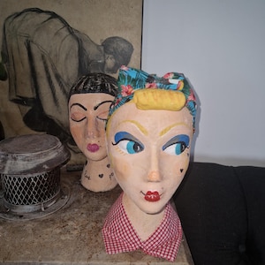 Mannequin head , vintage mannequin head ,wig mannequin ,headphone display,fascinator , display,handpainted mannequin head,mannequin, wigs