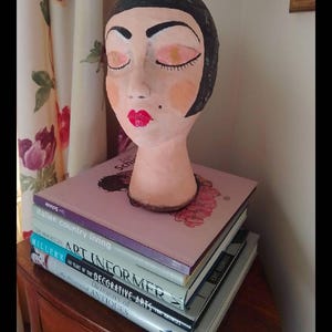 Mannequin head /vintage mannequin head /wig mannequin /headphone display/fascinator display/handpainted mannequin head/hat display/ hats