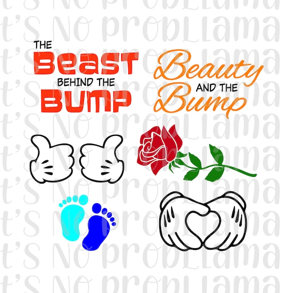 Beauty and the Bump | The Beast behind the Bump | Pregnancy | Digital File | svg, jpeg, png | Cricut, Silhouette, Cameo