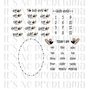 Nouveau-né à un an | Jalons bébé | Bébé Onesie | Couverture milestone | Imprimé Leopard | svg | Cricut, Silhouette, Cameo