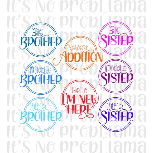 Big, Middle, and Little Brother/Sister | Sibling Shirts | Family Shirts | Growing Family | svg, jpeg, png | Cricut, Silhouette, Cameo