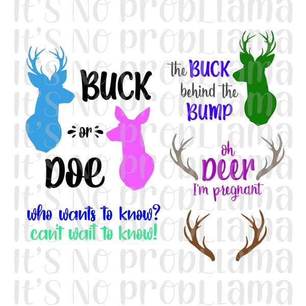 Buck or Doe | Gender Reveal | Funny Gender Reveal | Digital File | svg, jpeg, png | Cricut, Silhouette, Cameo