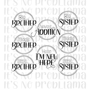 Großer, mittlerer und kleiner Bruder / Schwester | Sibling T-Shirts | Familie Shirts | Wachsende Familie | svg, jpeg, png | Cricut, Scherenschnitt, Cameo