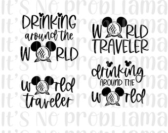 Drinking Around the World | World Traveler | Digital File | svg, jpeg, png | Cricut, Silhouette, Cameo