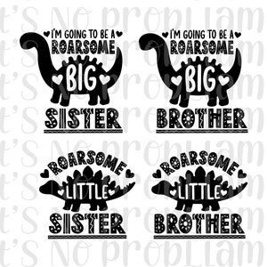 Vou ser um irmão/irmã mais velho e ROARSOME | Irmão/irmãzinho ROARSOME | Família em crescimento | svg, jpeg, png | Cricut, Silhouette, Cameo