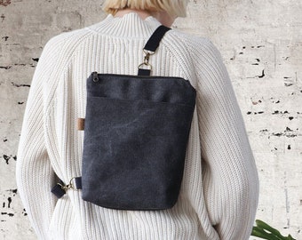 Cotton Canvas Sling Bag: Unisex Crossbody with Zipper