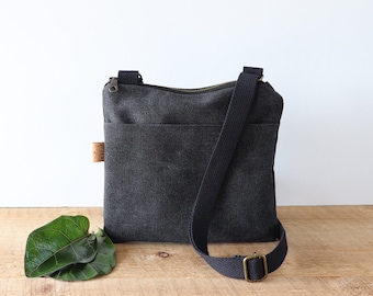 Small Canvas Crossbody Bag: Slim Travel Purse with Adjustable Strap