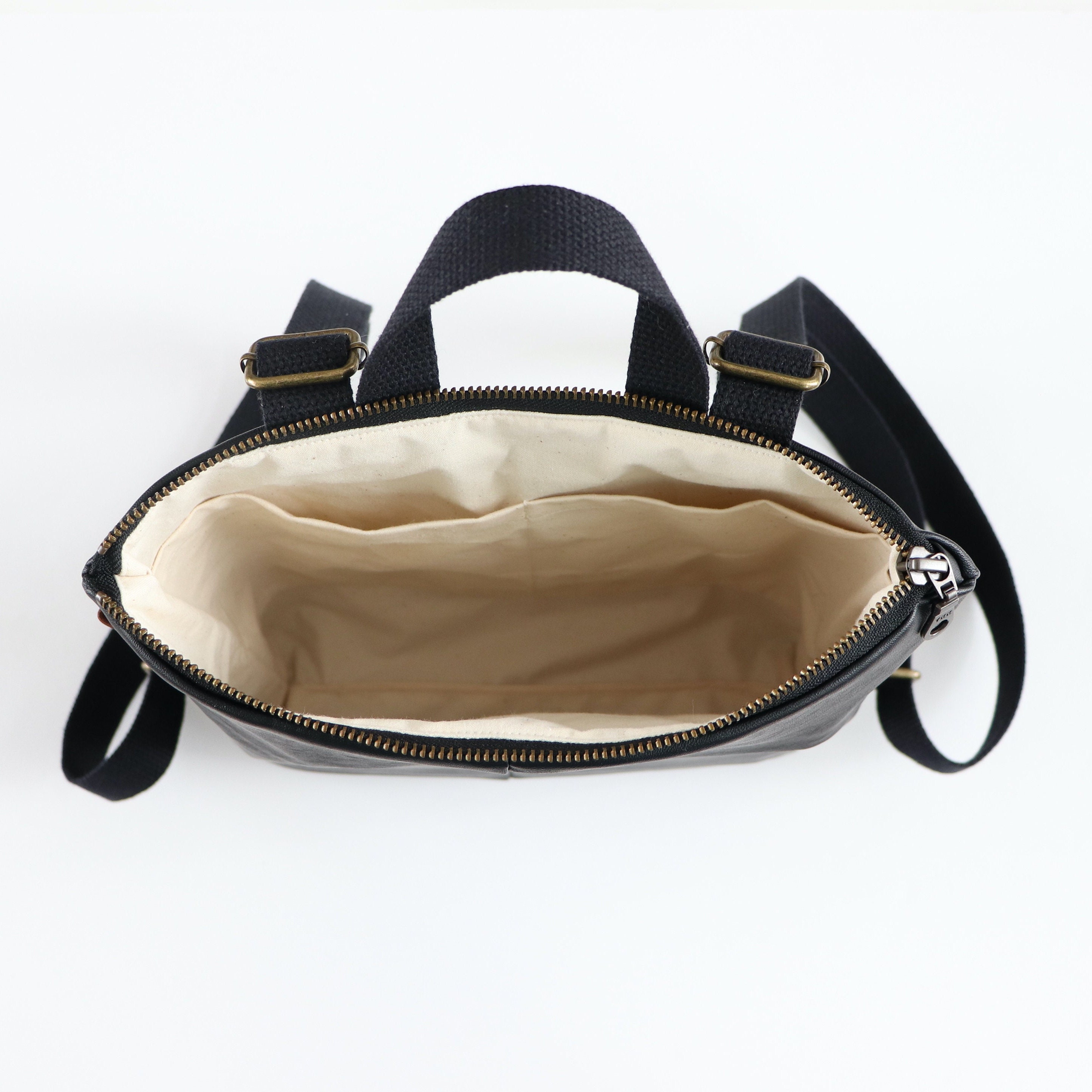 Mini Woven Backpack Purse Vegan Leather Handmade Daypack Travel Chic The Mini Haley Woven Backpack – MILANER main image 3
