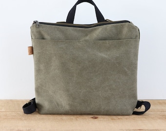 Stone Washed Canvas Backpack Purse: Small Travel Backpack