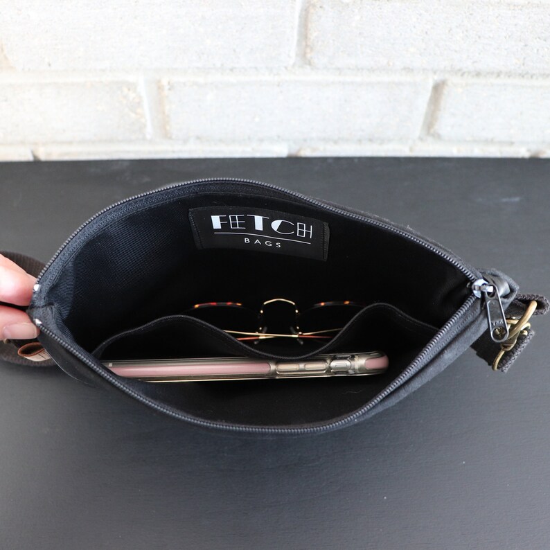 Modern and Minimalist Flat Hip Bag. and shopping Hipster Vegan Belt Bag for concerts travel Grey Waxed Canvas Fanny Pack for Women