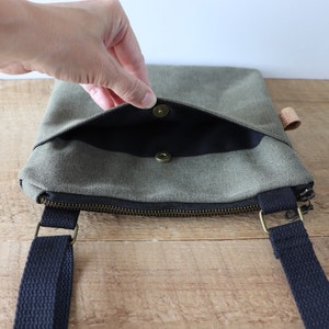 Small Canvas Crossbody Bag for women and men. Strong Slim Mini Crossbody Purse for travel, hiking, outdoor use. image 6