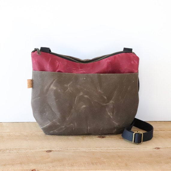 Waxed Canvas Crossbody Bag: Multi-colored Vegan Travel Bag - Etsy