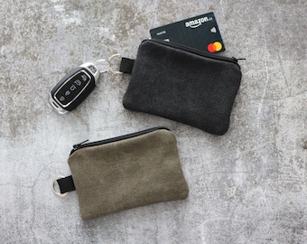 Stone Washed Half-Zip Wallet No.11