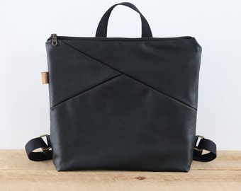Black Vegan Leather Backpack: Chic Everyday Rucksack