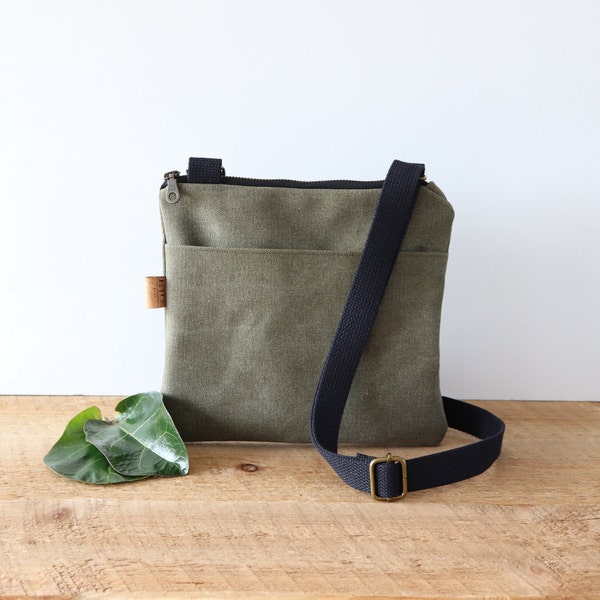 Petit sac à bandoulière en toile pour femme et homme. Mini sac à main mince et solide pour les voyages, la randonnée et l'extérieur.