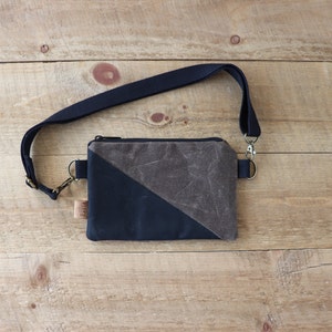Petit sac banane mince à bandoulière pour femme et homme. Sac banane végétalien rustique pour l'extérieur, la randonnée, le vélo, la marche. Sac banane résistant à l'eau.
