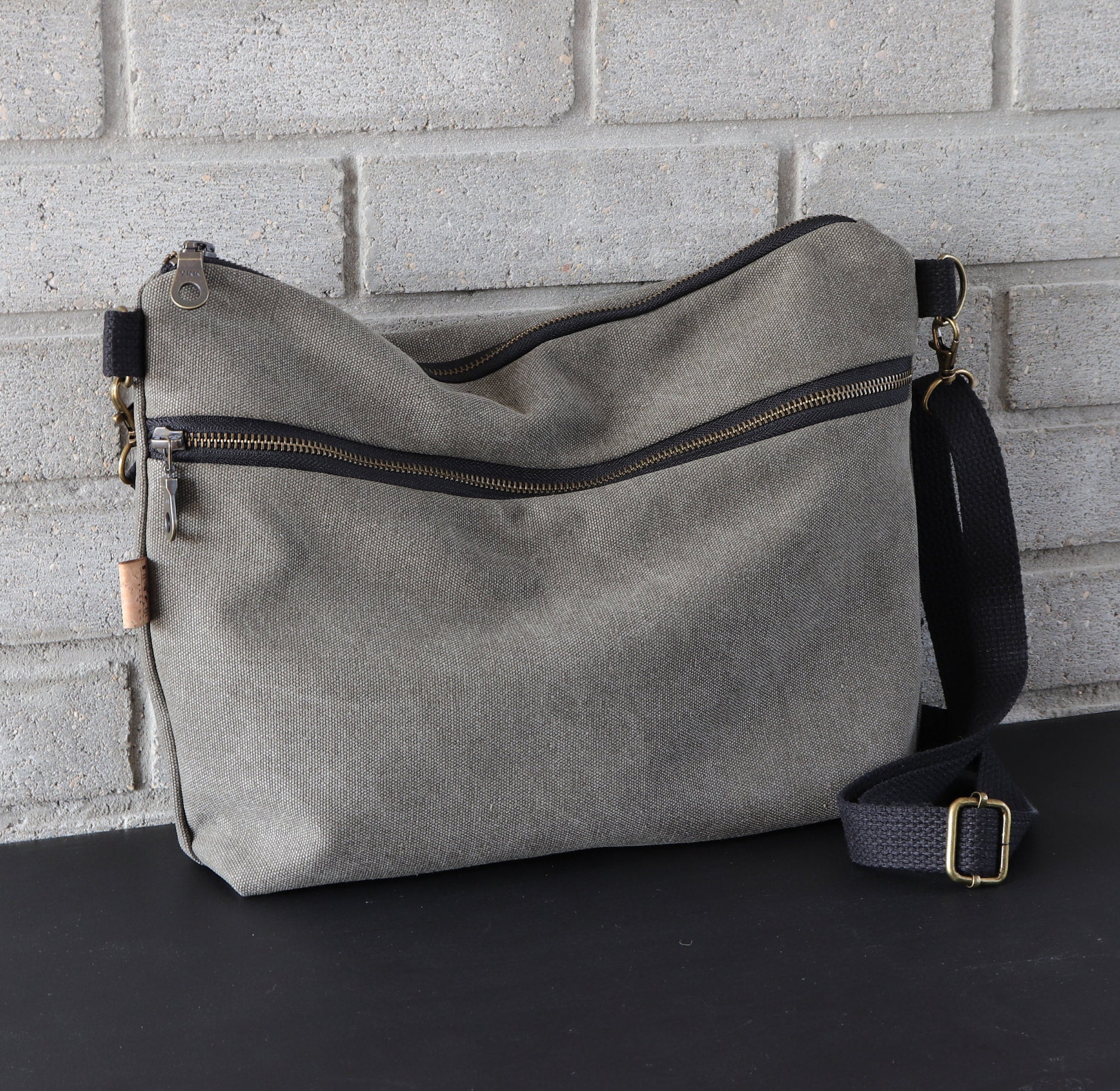 Large Canvas Cross body Bag for Women and Men. Casual Etsy